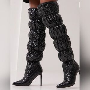 Steve Madden Black Quilted Over-the-Knee Boots